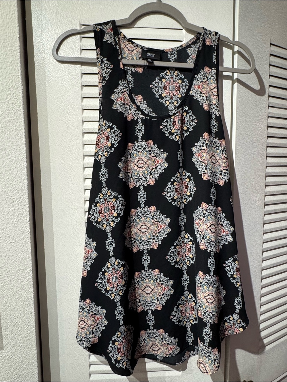 Mossimo Supply Co. Black Tank Top with colorful Medallion Print